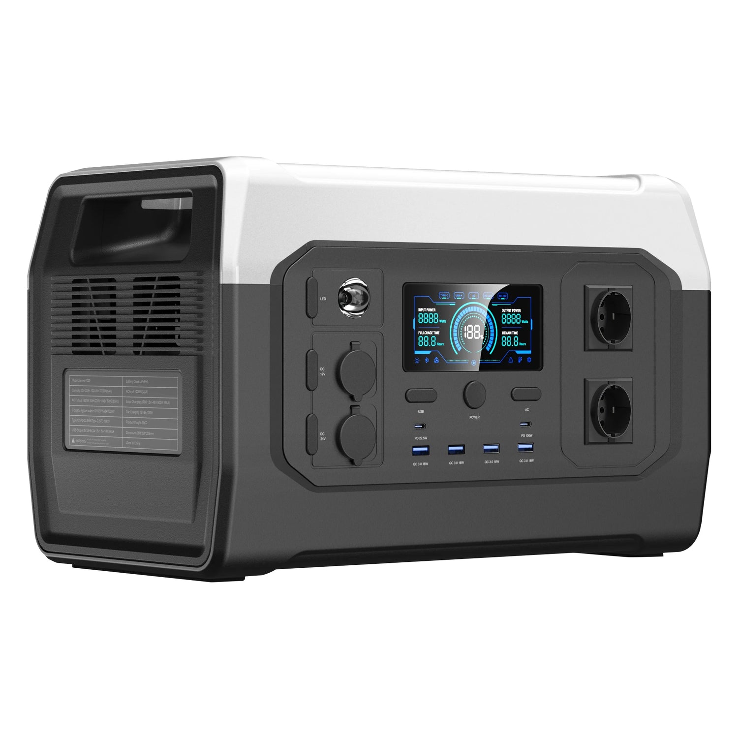 Station Électrique Portable LiFePO₄ 1024 Wh – UPS, Générateur Solaire &amp; Toute Puissance 220 V