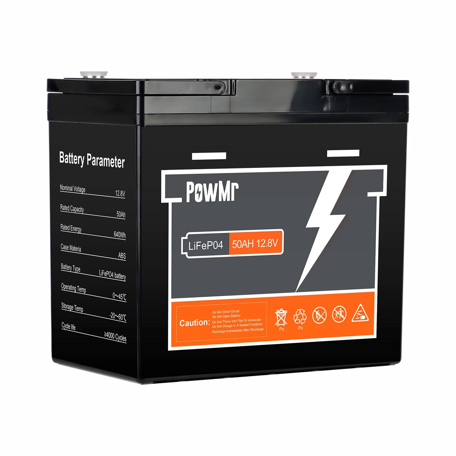 Batterie LiFePO₄ 12V 50Ah 640Wh avec BMS Intégré pour Maison, Camping Car et Systèmes Solaires