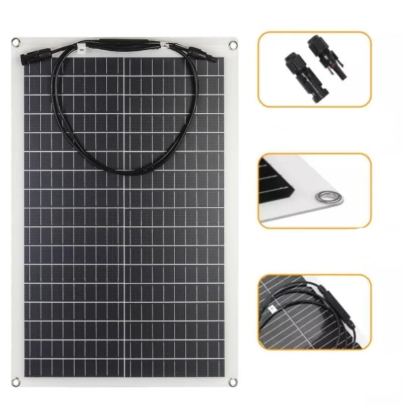 "Panneau Solaire Flexible 40W Monocristallin 12V/18V pour Maison, Camping, Voiture et Bateau - Énergie Renouvelable et Écologique"