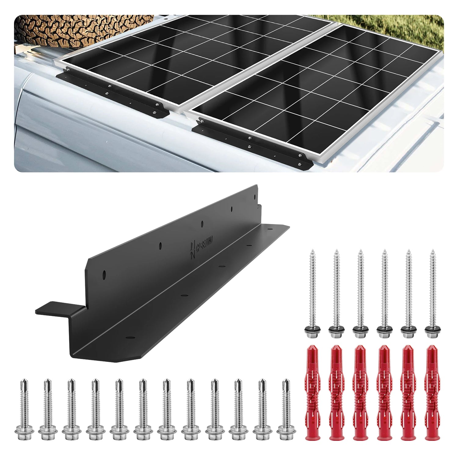"Support en Z pour Panneaux Solaires 50-450W - Kit 2 pièces - Idéal pour RV, Bateaux et Mur - Energie Renouvelable Optimale"