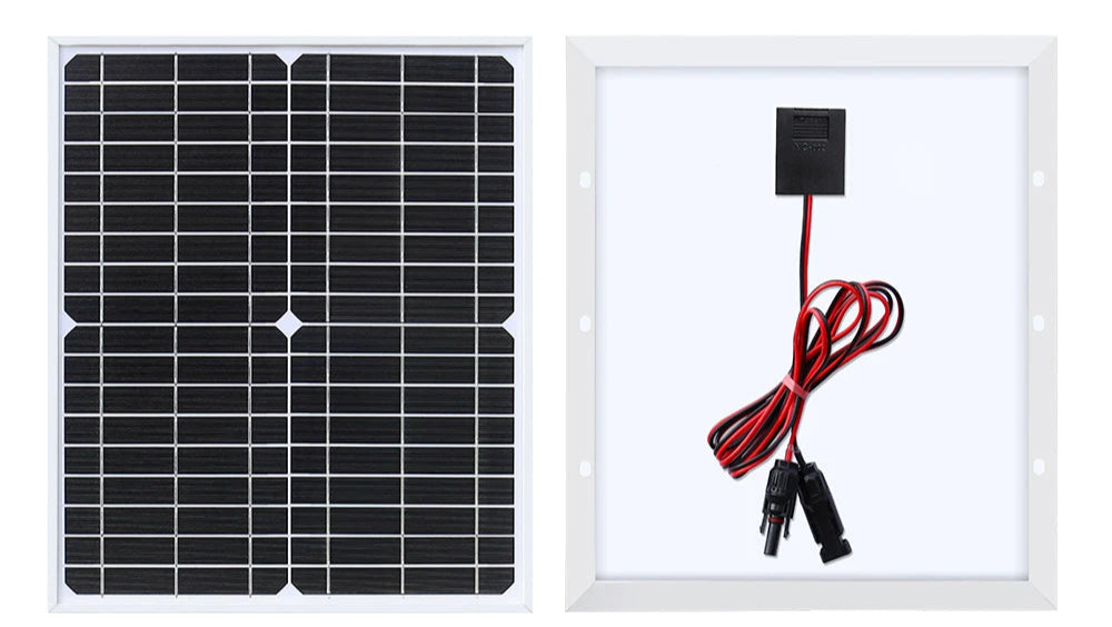 Panneau Solaire Rigide en Verre Monocristallin 10W 25W 50W 100W 200W – Charge Batterie Photovoltaïque