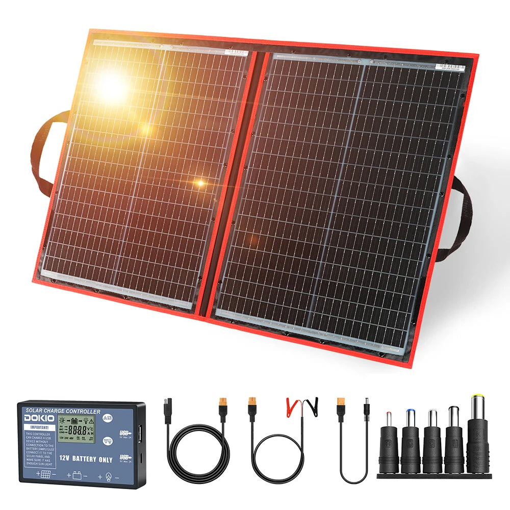 Panneau Solaire Portable Pliable 18V - Énergie Renouvelable pour Camping et Randonnée