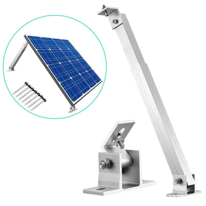 Support Inclinable Réglable en Aluminium pour Panneau Solaire 30" – Modules 100W à 300W, Toit Camping-Car, Bateau ou Abri