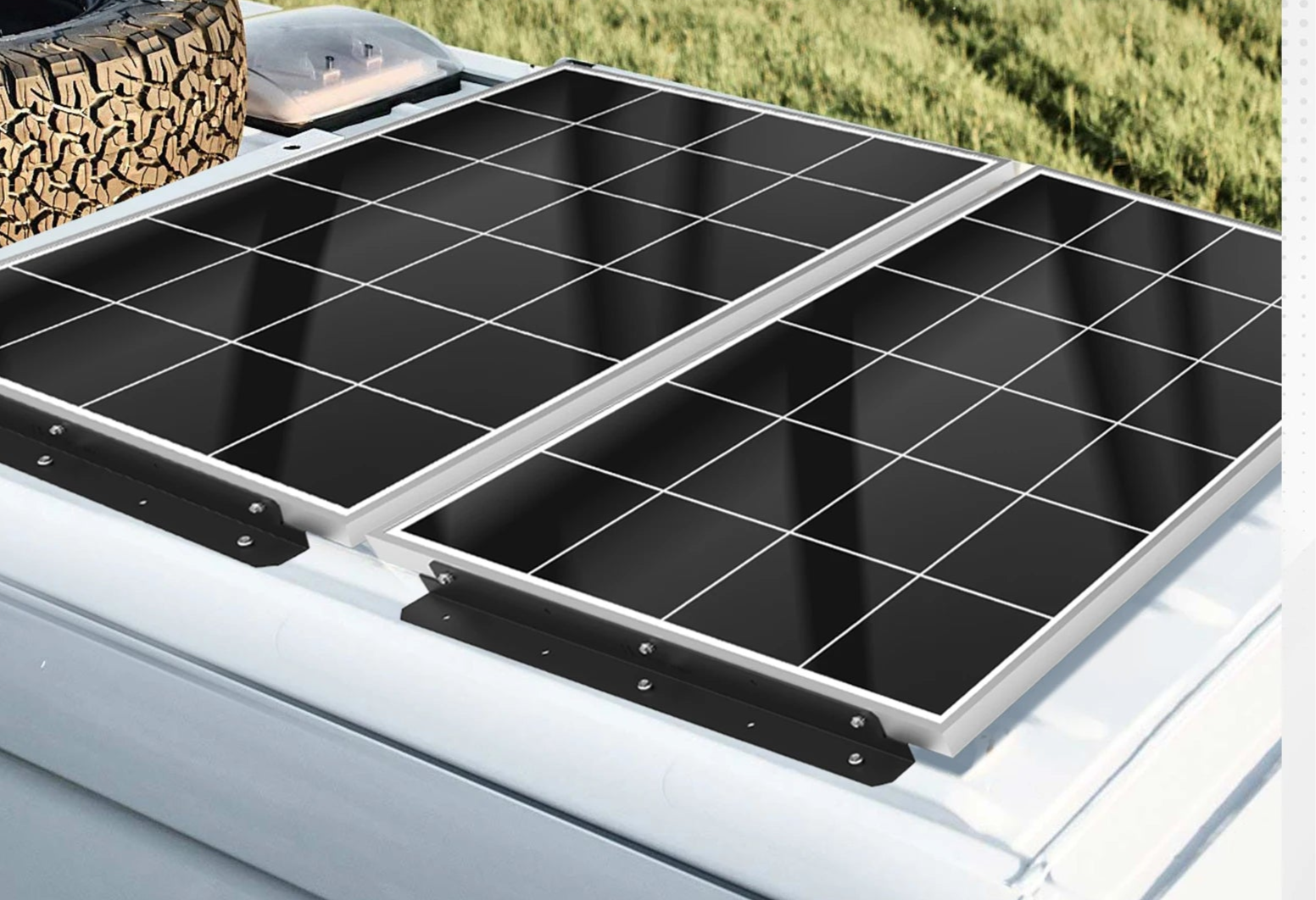 "Support en Z pour Panneaux Solaires 50-450W - Kit 2 pièces - Idéal pour RV, Bateaux et Mur - Energie Renouvelable Optimale"