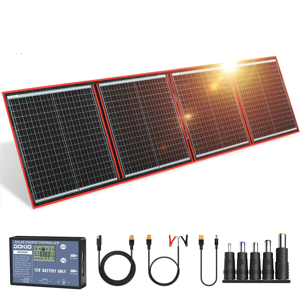 Panneau Solaire Flexible et Pliable – 97W / 150W / 195W / 295W – Avec Régulateur 12V – Pour Camping et Voyages