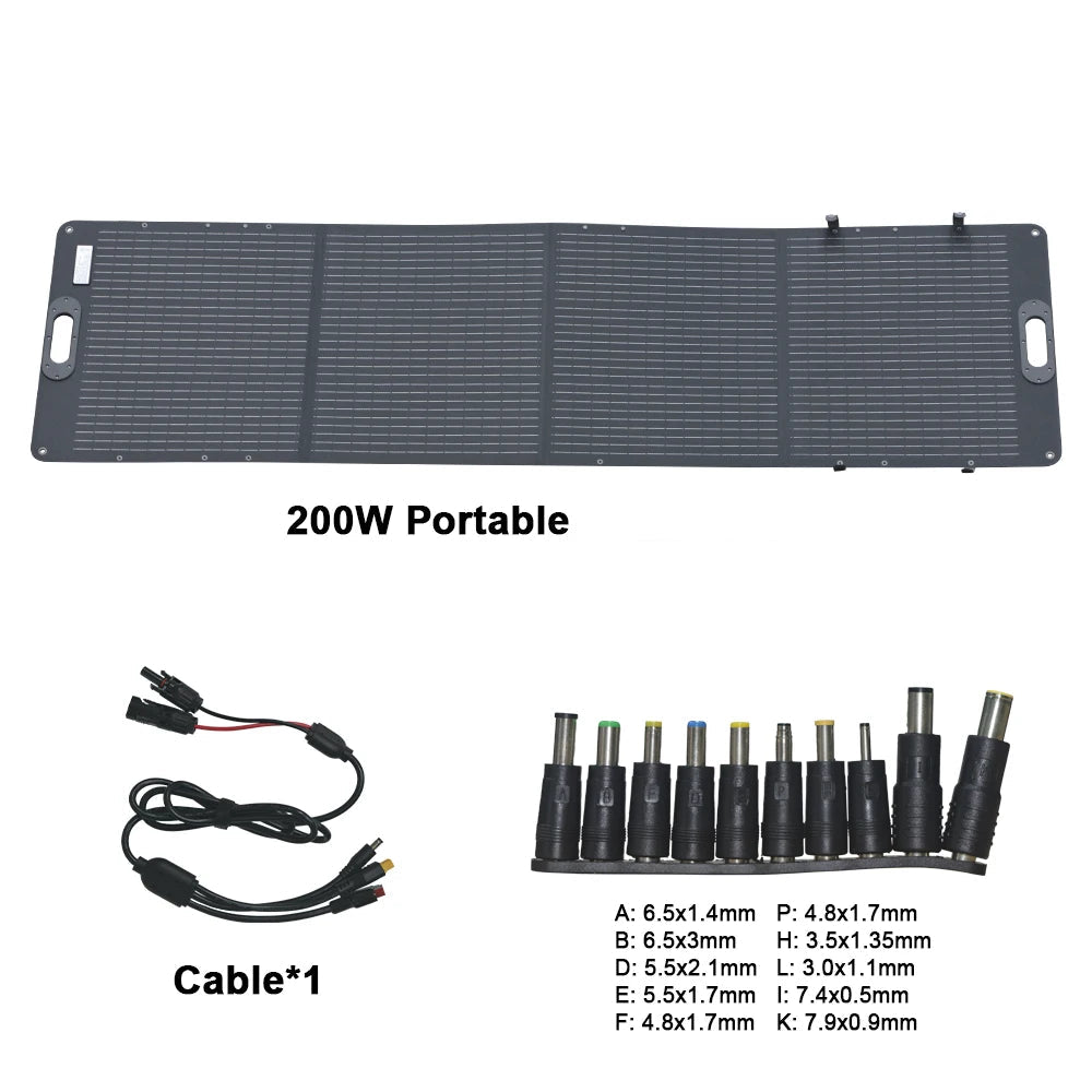 Panneau Solaire ETFE 200W Flexible et Pliable 24V - Haute Efficacité 23% - Idéal pour Voyage, Camping-Car et Bateau - Kit Solaire Portable