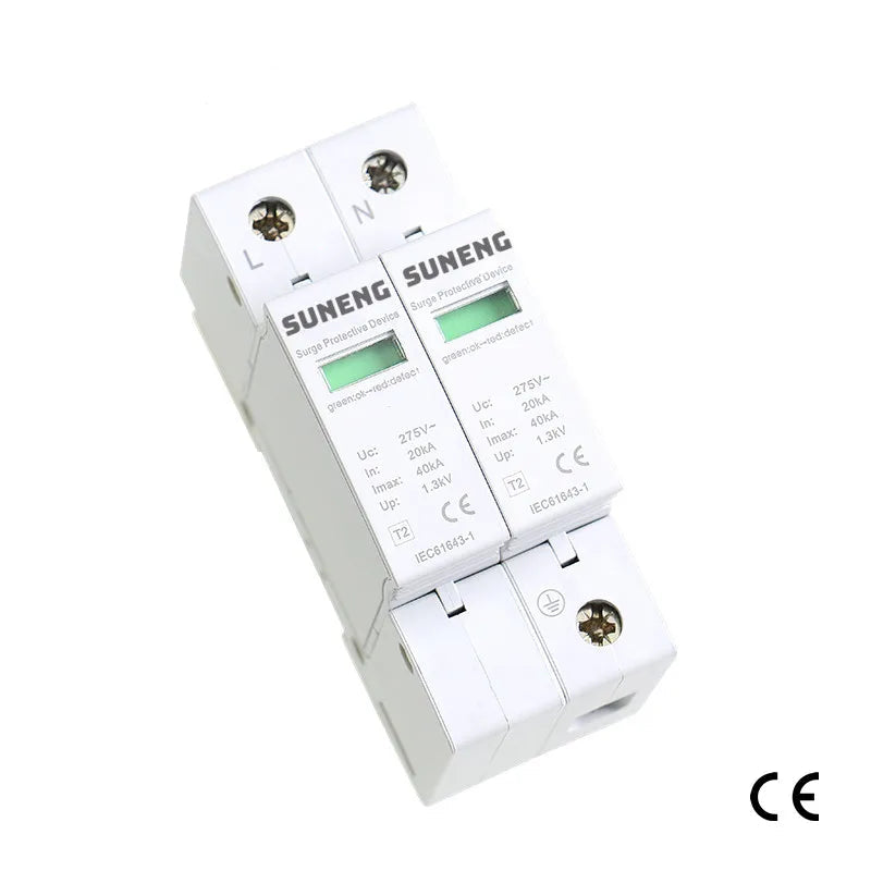 Parafoudre AC 2P 275V/385V – Dispositif de Protection Contre les Surtensions 20KA/40KA