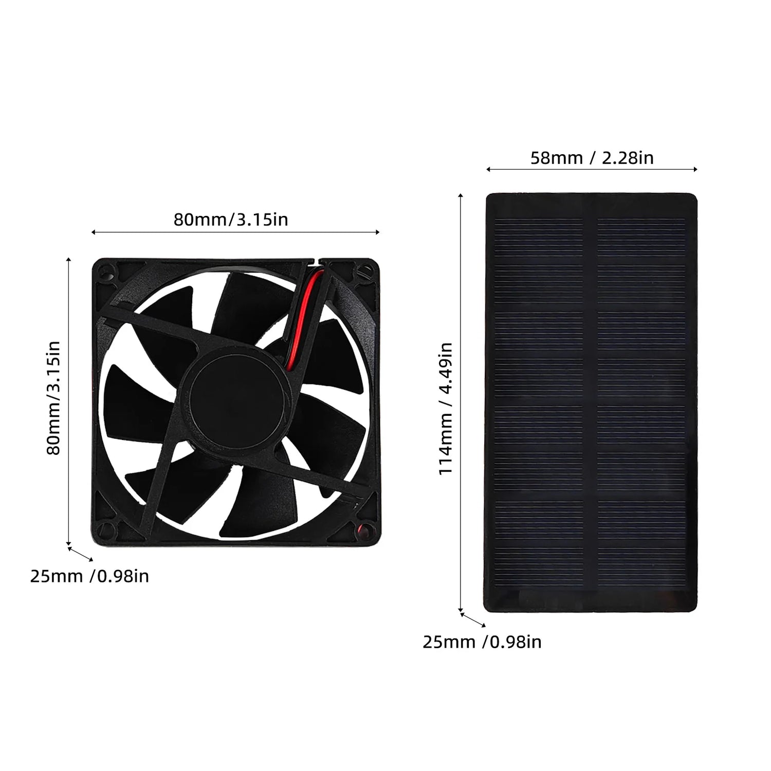 Ventilateur Solaire Portable avec Panneau – 3000 RPM Étanche IP65 pour Camping, Maisons, Serres, Animaux