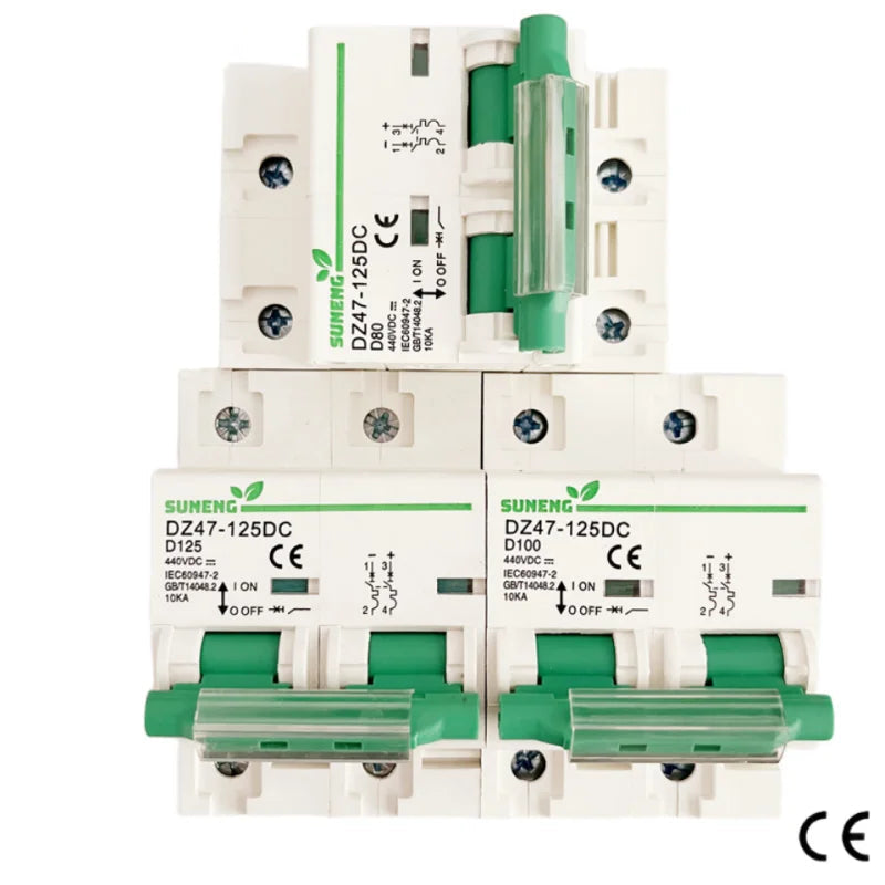 2P 80A/100A/125A DC Circuit Breaker – Thermo-Magnetic Cut-off for 440V/500V Photovoltaic Solar Systems