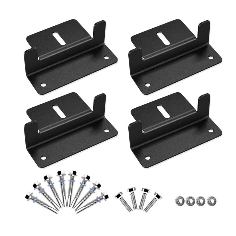 Kit de Fixation Z en Aluminium – 4 Pièces avec Visserie Inox pour Montage Panneau Solaire sur Toit Plat, Camping-Car, Bateau