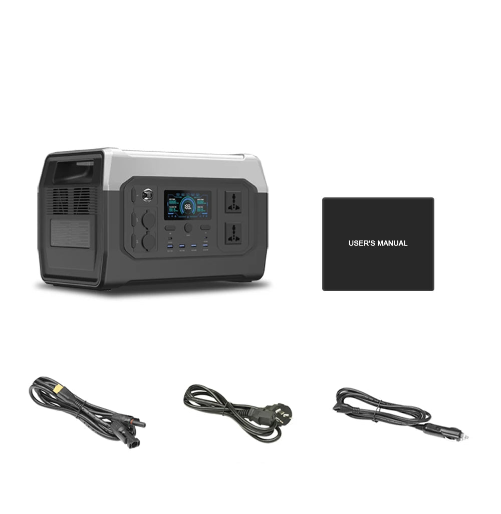 Générateur Solaire Portable 1024Wh / 320,000mAh, 1800W Continu, Station d'Energie pour Camping et Sécurité, Batterie LiFePO₄ XP1000