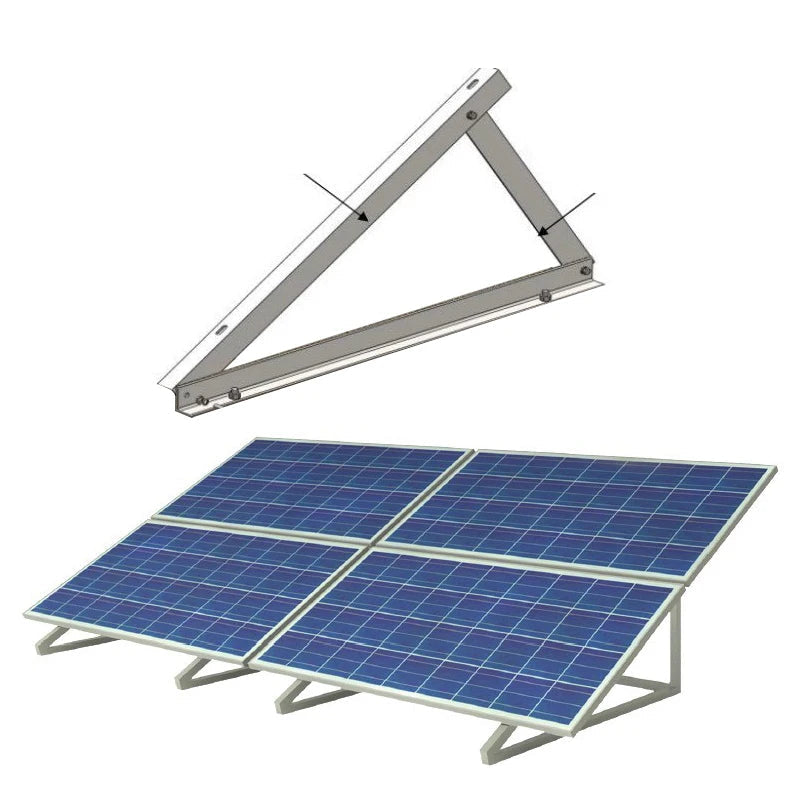 Support Triangulaire Ajustable Acier Galvanisé pour Panneaux Solaires 30W à 300W – Résistant aux Intempéries et Antirouille
