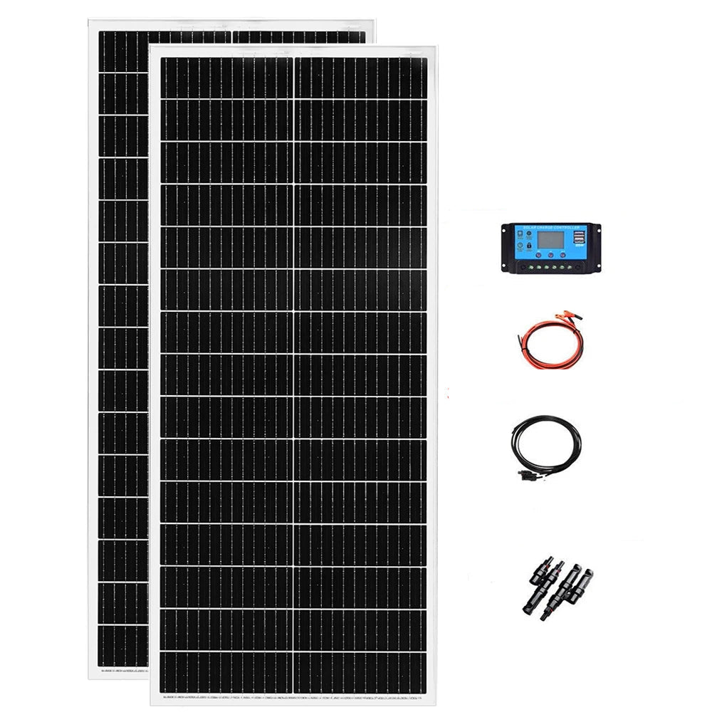 Panneau Solaire Rigide Monocristallin 100W / 200W 12V – Idéal Camping-Car, Bateau, Abri de Jardin
