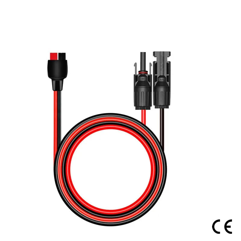 Câble d’Extension Étanche 2 Broches DC – Connecteurs Rapides Batterie Solaire 12V/24V, 50cm/1m/2m, 50A, 600V