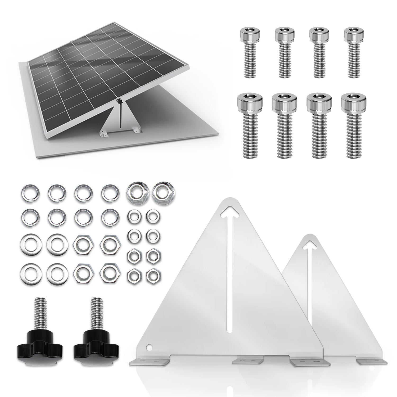 "Supports Inclinables pour Panneaux Solaires 0-17°, Installation Photovoltaïque sur Camping-Car, Toit, Bateau - Solution Energie Renouvelable Mobile"