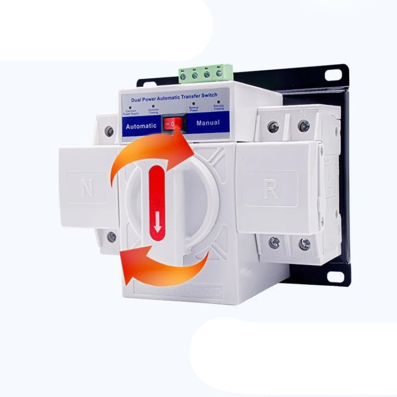 Commutateur de Transfert Automatique (ATS) 63 A – Monophasé/Biphasé 2P / 4P – 220 V / 380 V – IP66