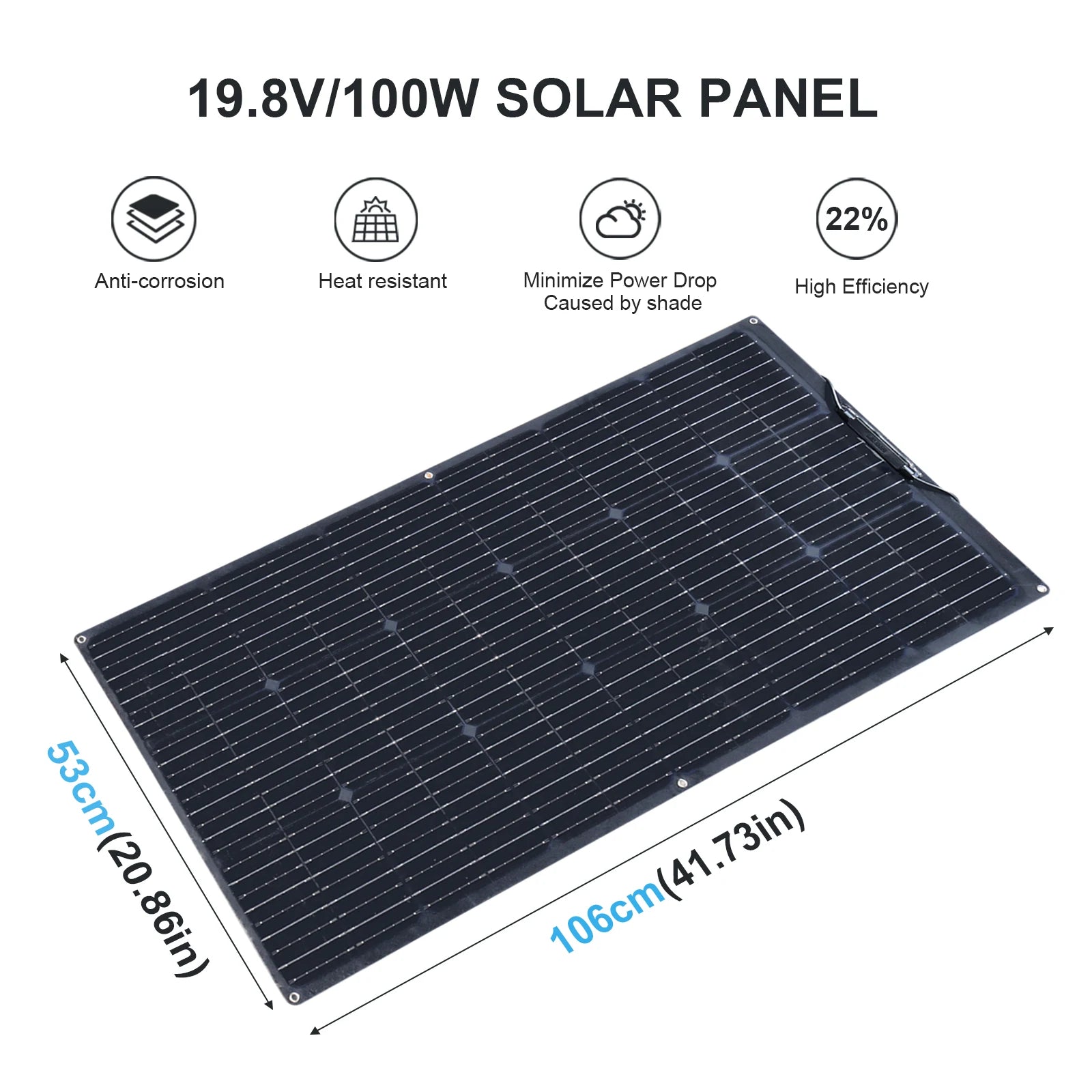 "Kit Panneaux Solaires 12V 100W 200W Flexibles avec Contrôleur Complet, Chargeur pour Batterie 12V 24V 19.8V, Idéal pour Voiture, Bateau, Maison et Montres"