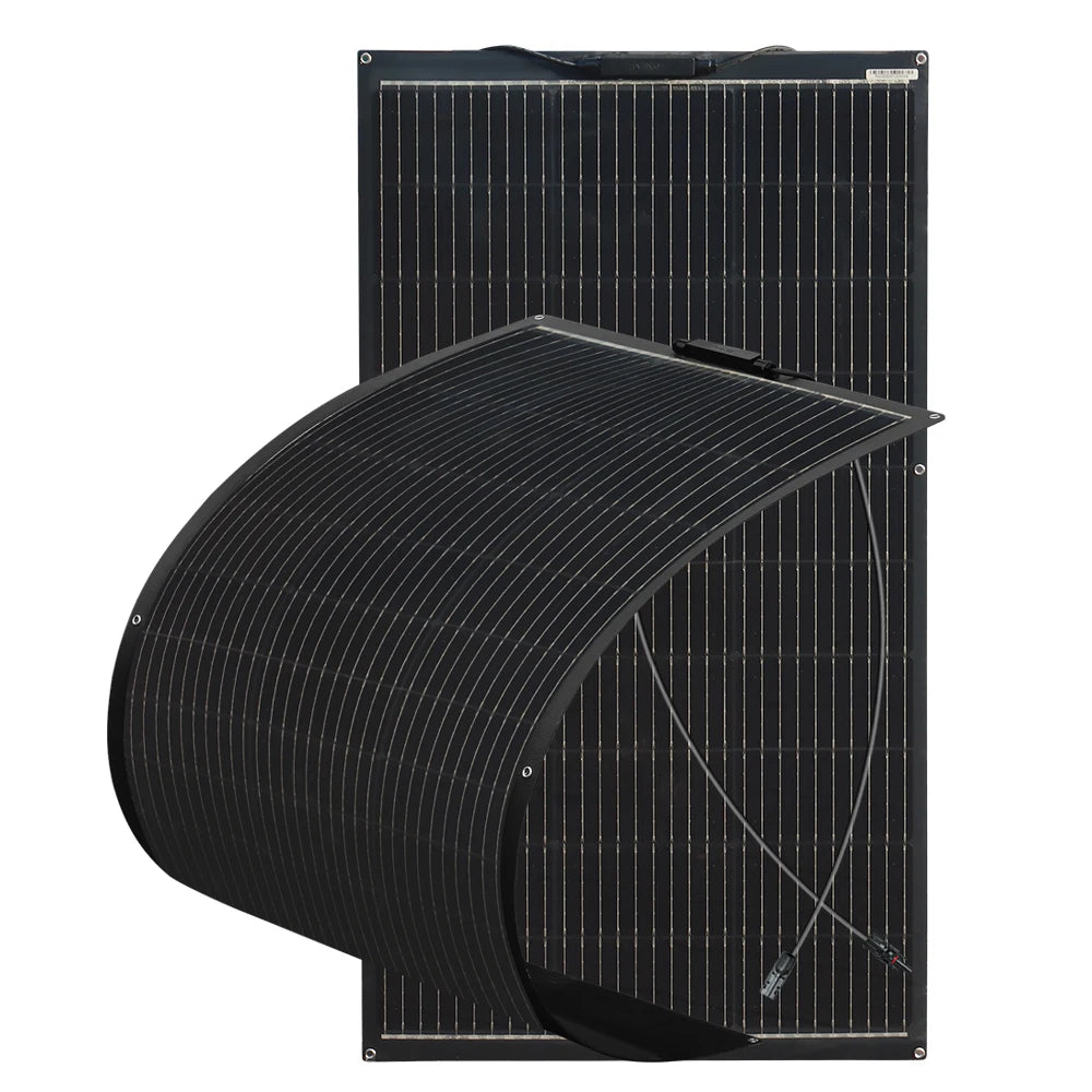 Panneau Solaire Flexible 100W / 200W Monocristallin – Module Photovoltaïque pour Batterie RV, Bateau, Voiture, Maison
