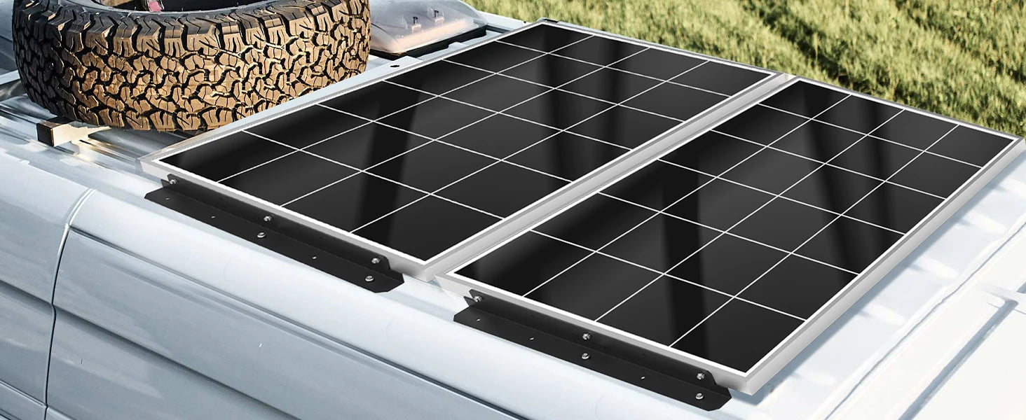 "Support en Z pour Panneaux Solaires 50-450W - Kit 2 pièces - Idéal pour RV, Bateaux et Mur - Energie Renouvelable Optimale"