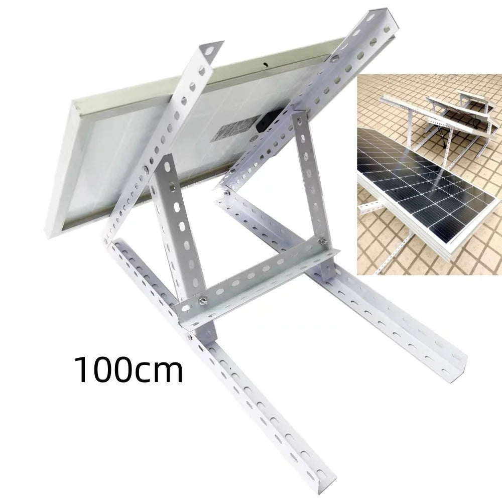 Support Triangulaire Ajustable Acier Galvanisé pour Panneaux Solaires 30W à 300W – Résistant aux Intempéries et Antirouille
