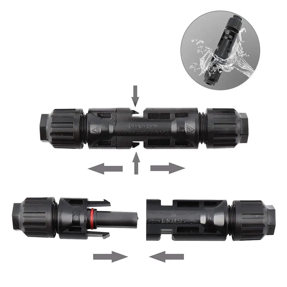 Lot de 5 Paires de Connecteurs Solaires MC4 IP67 – avec 2 Clés de Serrage – Pour Câble 2.5 à 6mm²