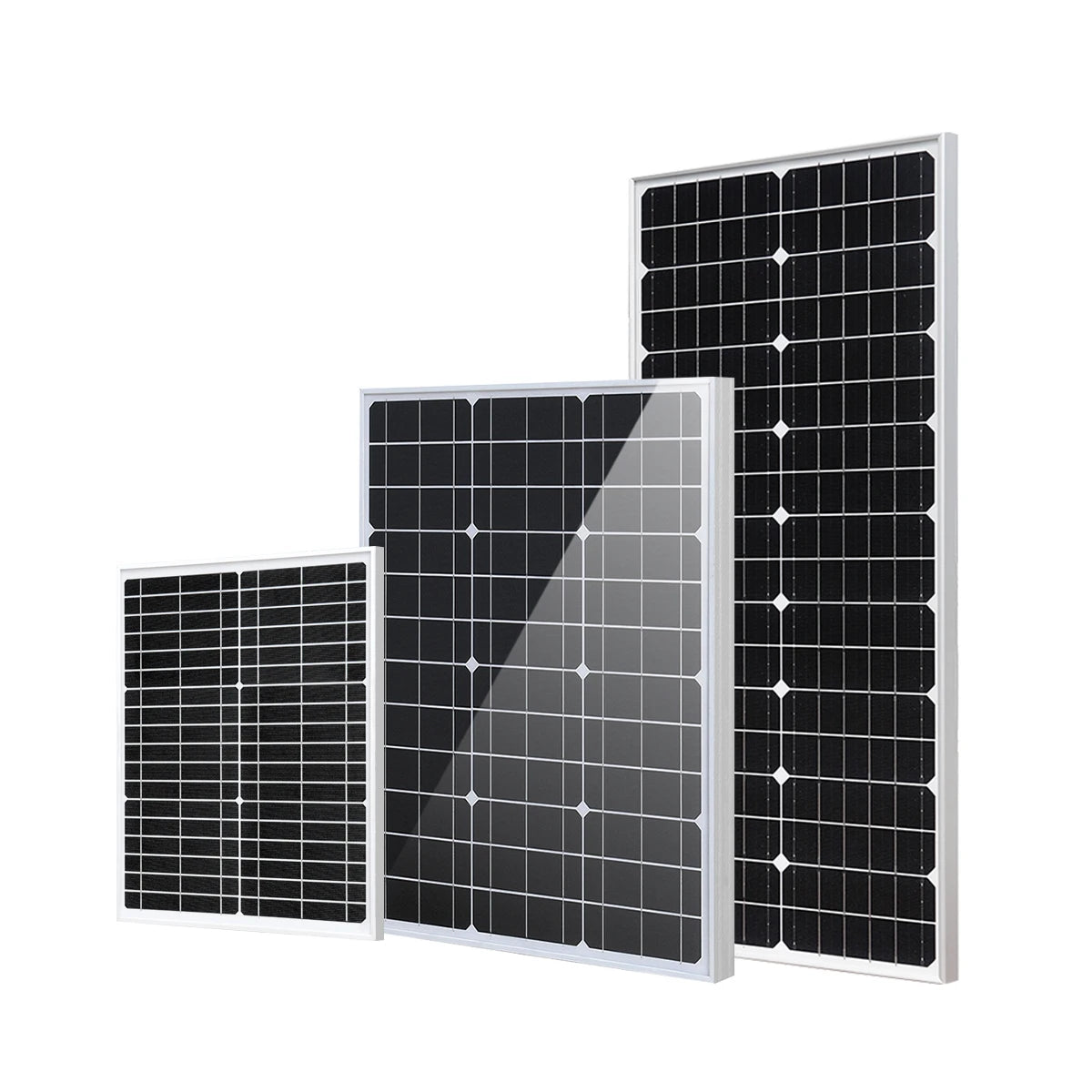 Panneau Solaire Monocristallin 10W / 20W / 50W – 18V, Haute Efficacité pour Camping, Toiture, Marine, Ferme