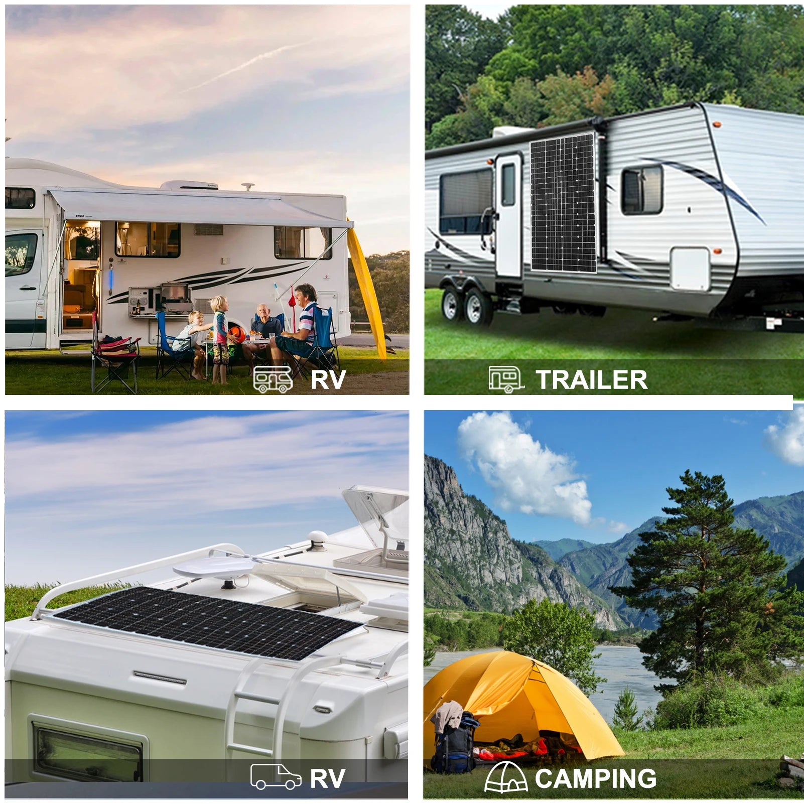 "Kit de Panneau Solaire 200w-400w 18v pour Camping, Chargeur de Batterie et Générateur Photovoltaïque, Équipement d'Energie Renouvelable"