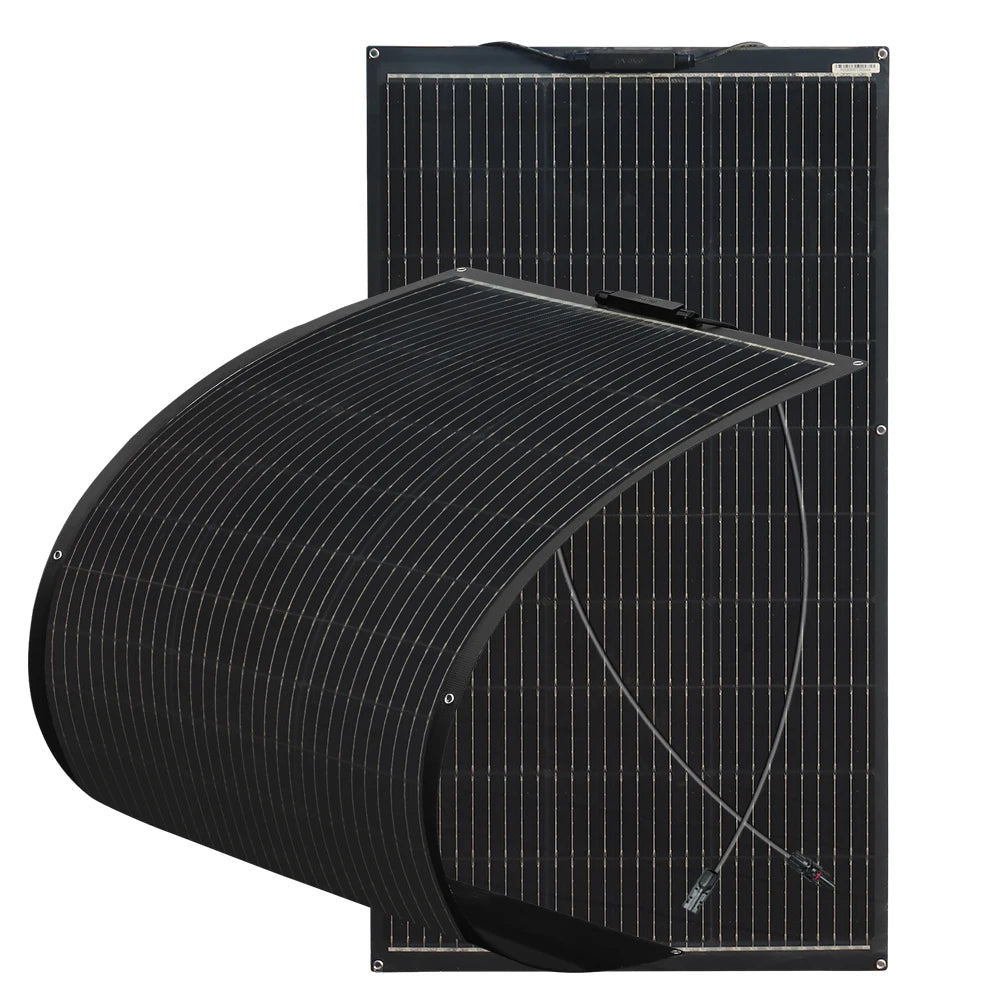 Panneau Solaire Flexible 100W / 200W Monocristallin – Module Photovoltaïque pour Batterie RV, Bateau, Voiture, Maison