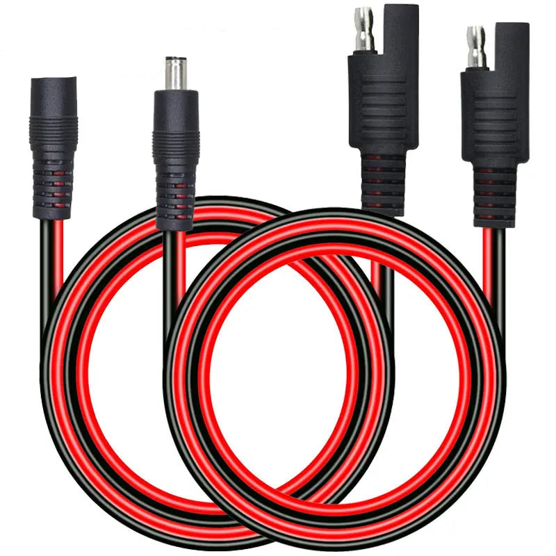 Câble Adaptateur SAE vers DC 5.5x2.1mm – 60 cm / 2 pieds, 14AWG – Pour voiture, moto, batterie, panneau solaire, RV