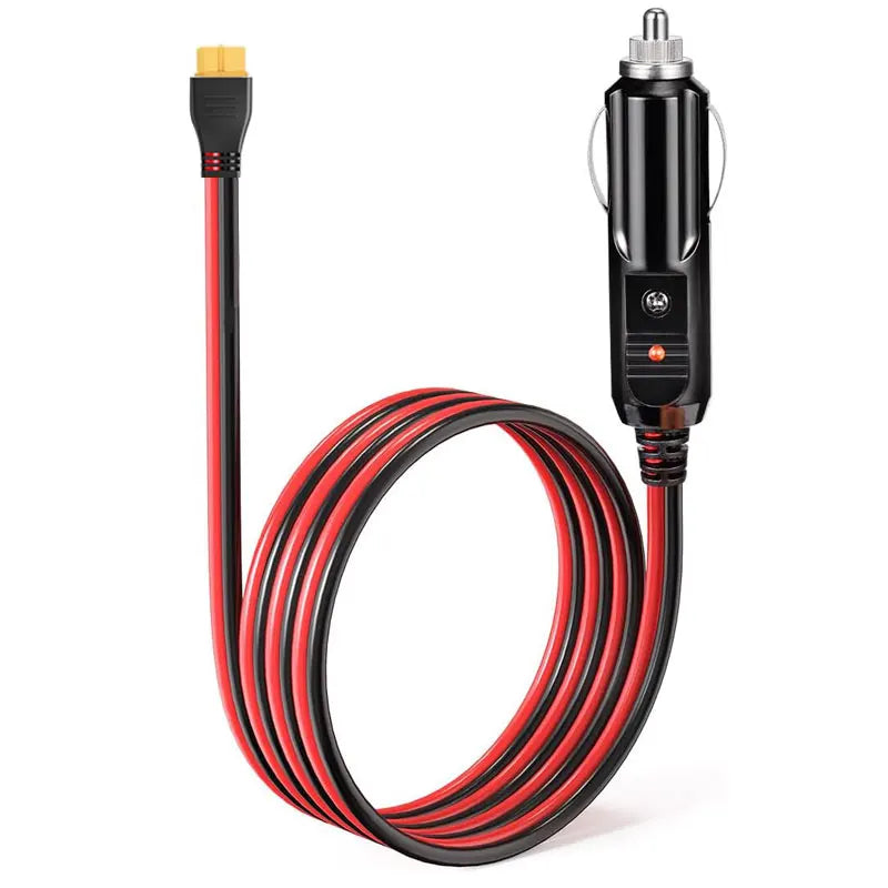 Câble Allume‑Cigare 12AWG 1,5 m – Adaptateur 12V/24V vers XT60 pour Générateurs Solaires (EcoFlow, ALLPOWERS, Bluetti, Anker)