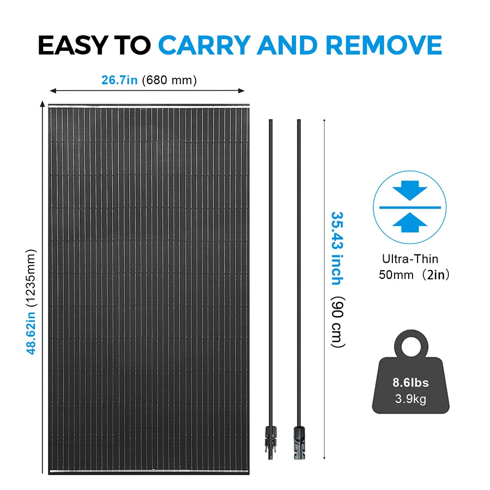 "Kit de Panneau Solaire 200w-400w 18v pour Camping, Chargeur de Batterie et Générateur Photovoltaïque, Équipement d'Energie Renouvelable"