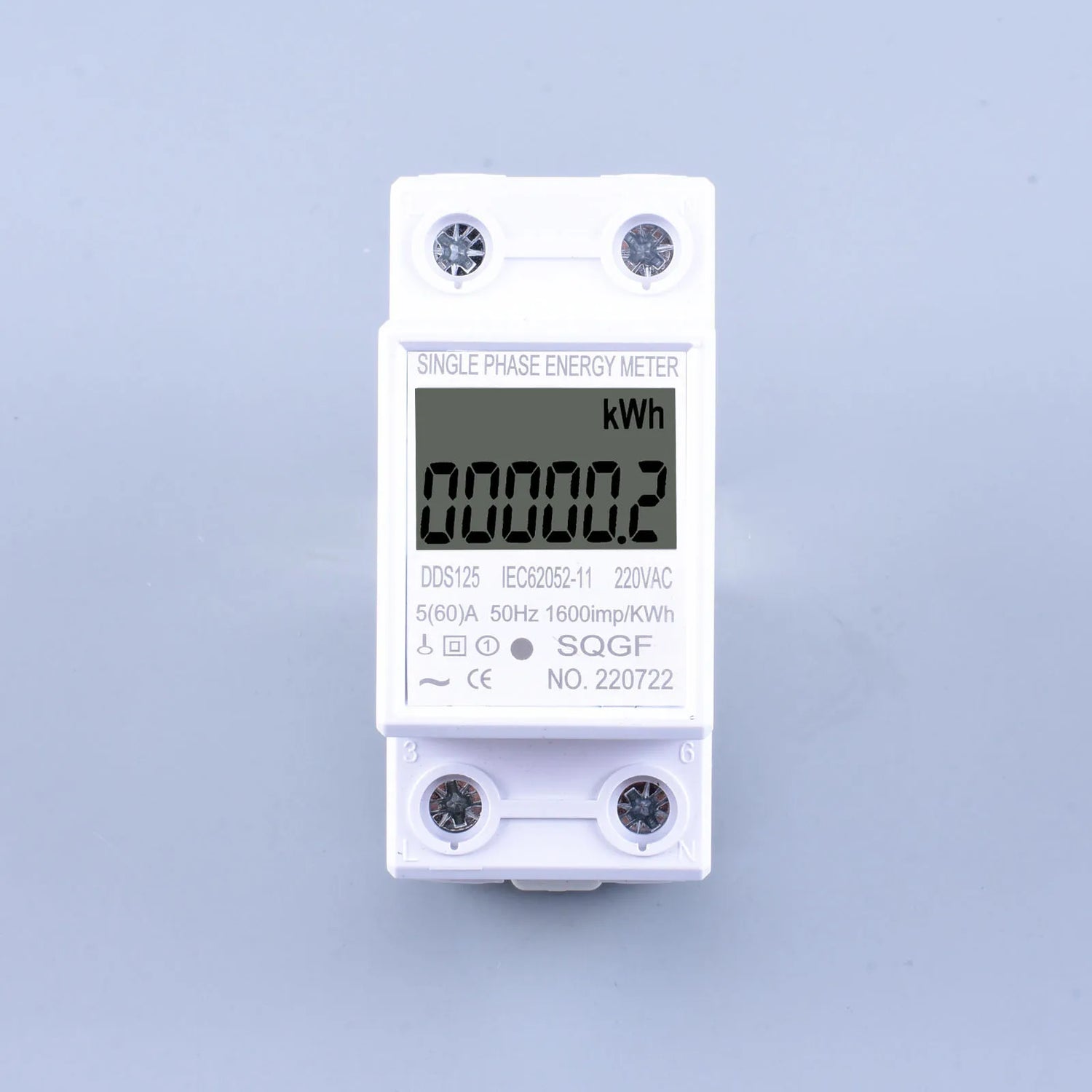 Compteur d’Énergie Électrique Monophasé 230V 60A – LCD, kWh, Rail DIN pour Maison