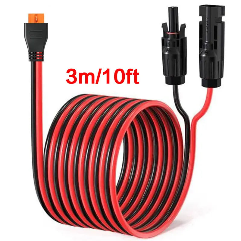 Connecteur Solaire 12 AWG vers XT60 – Câble 1,5 m/3 m pour EcoFlow, Bluetti, Anker