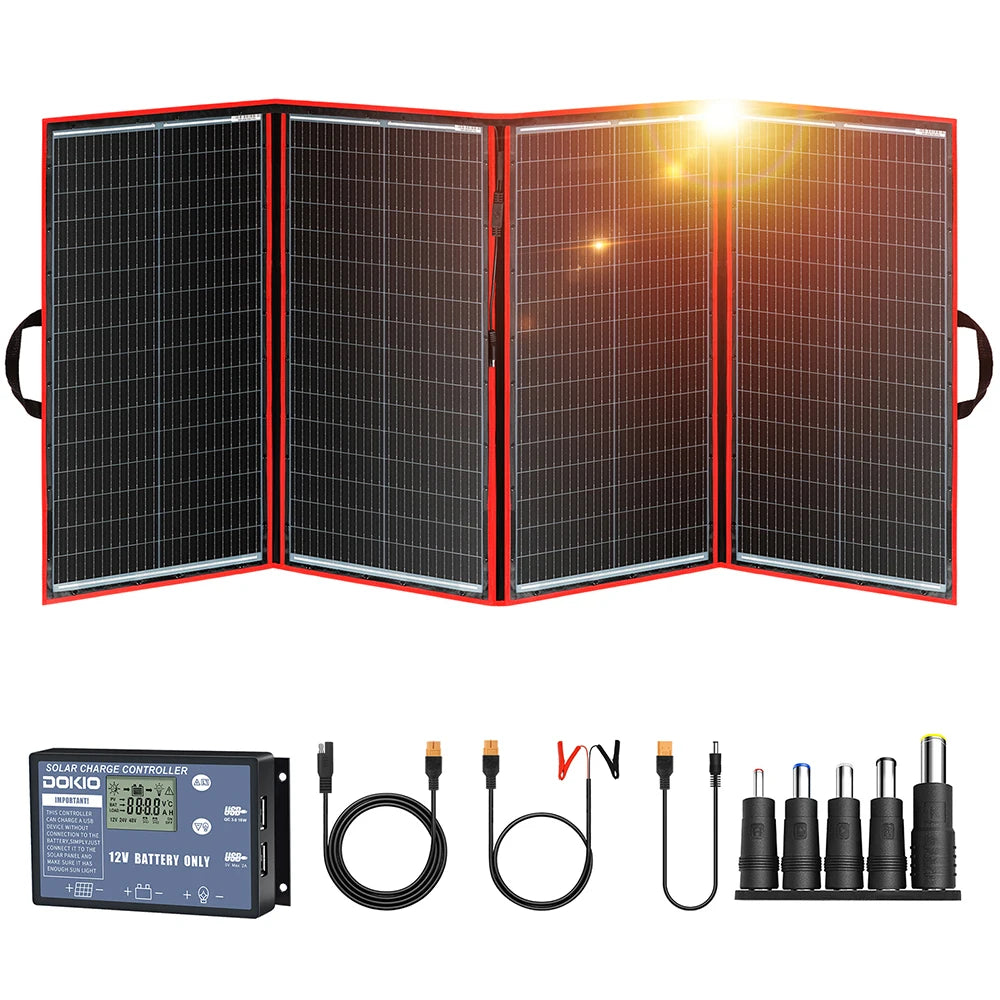 Panneau Solaire Portable Pliable 18V - Énergie Renouvelable pour Camping et Randonnée