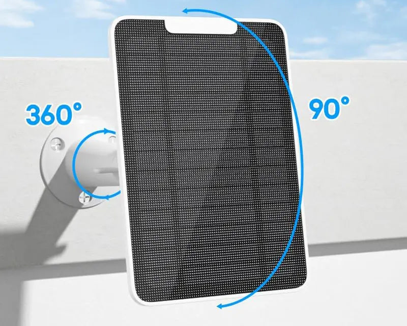 Panneau Solaire Étanche 6 W – Haute Efficacité pour Caméras EufyCam (S300, 2/2 Pro, 2C/2 C Pro, C210…)