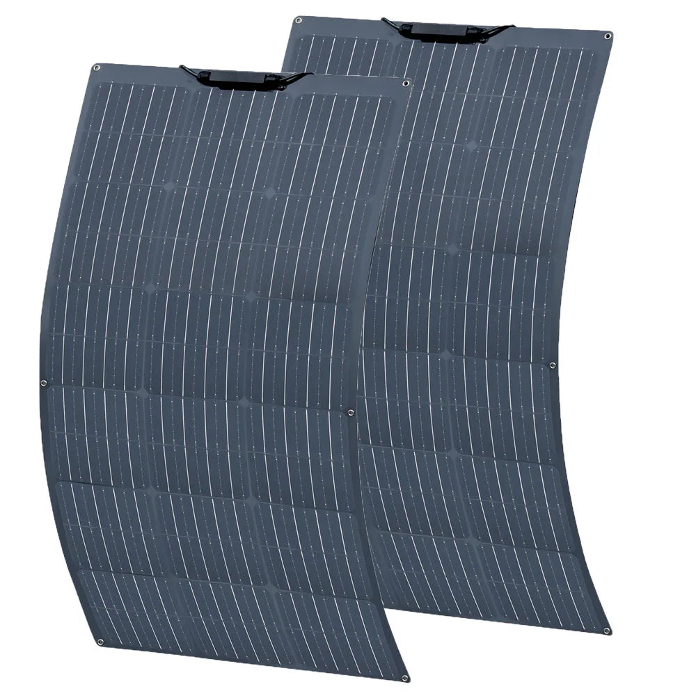 "Kit Panneaux Solaires 12V 100W 200W Flexibles avec Contrôleur Complet, Chargeur pour Batterie 12V 24V 19.8V, Idéal pour Voiture, Bateau, Maison et Montres"