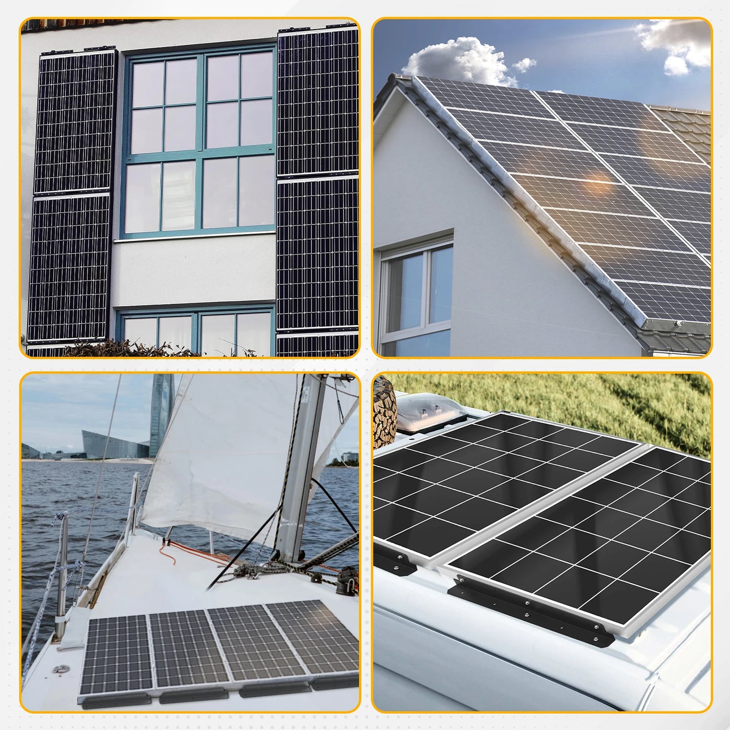 "Support en Z pour Panneaux Solaires 50-450W - Kit 2 pièces - Idéal pour RV, Bateaux et Mur - Energie Renouvelable Optimale"