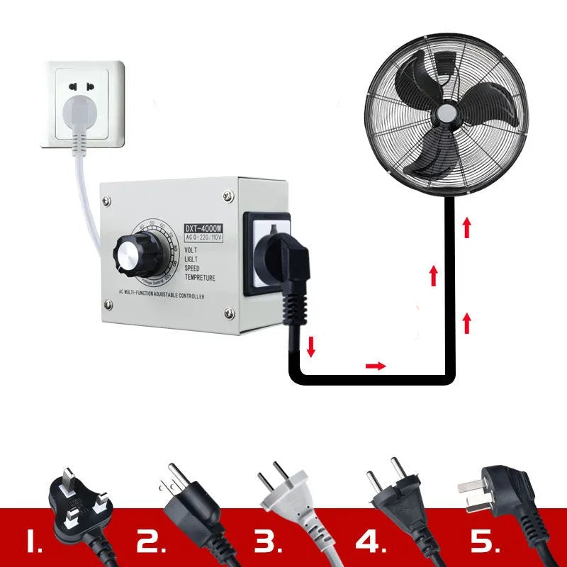 Régulateur de Tension Variable AC220V 4000W – Variateur Compact SCR pour Lumière, Température, Vitesse