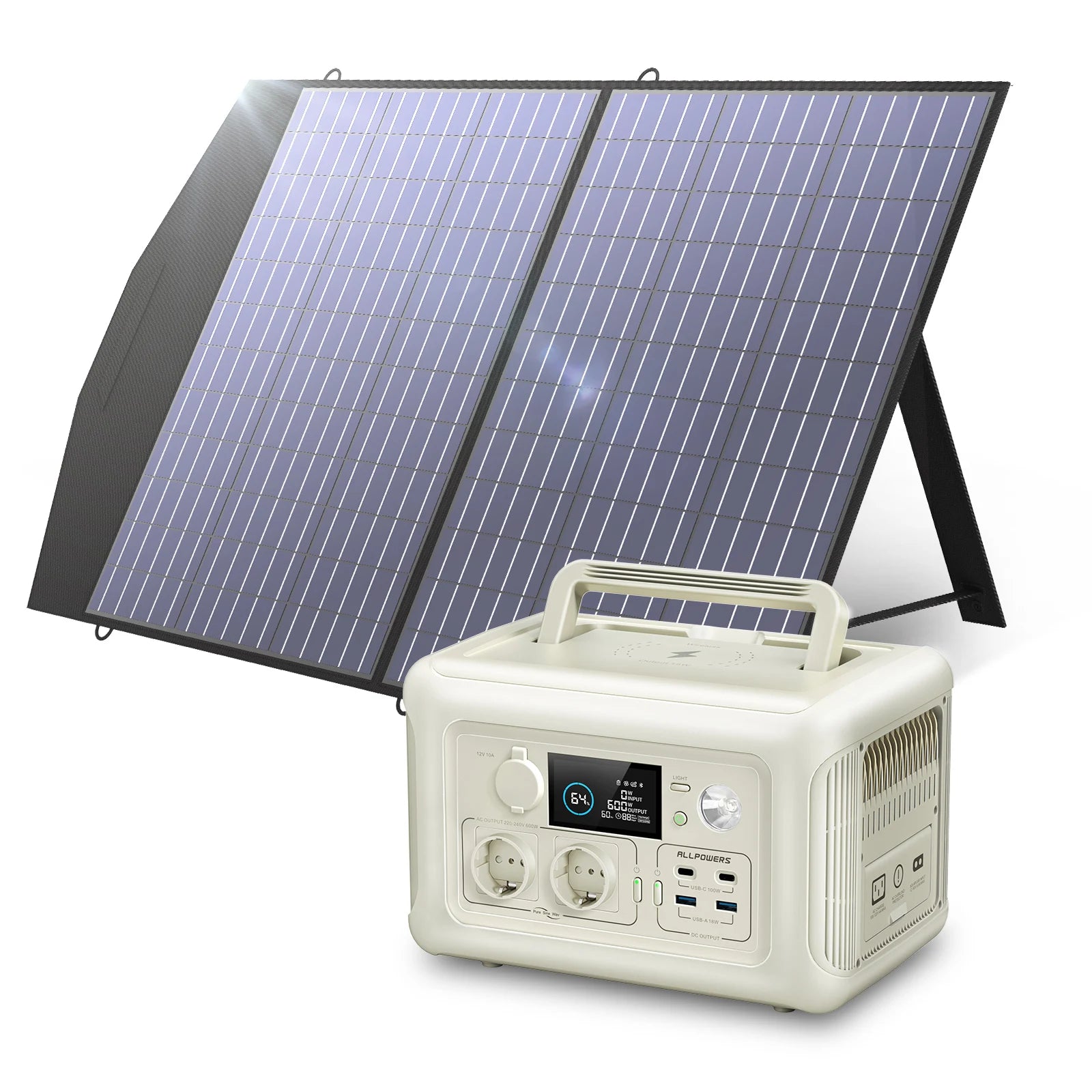 Centrale électrique portable 100W et 600W avec panneau solaire, générateur solaire LiFePO4, batterie de secours UPS, régulateur MPPT, idéal pour montres, 299Wh"