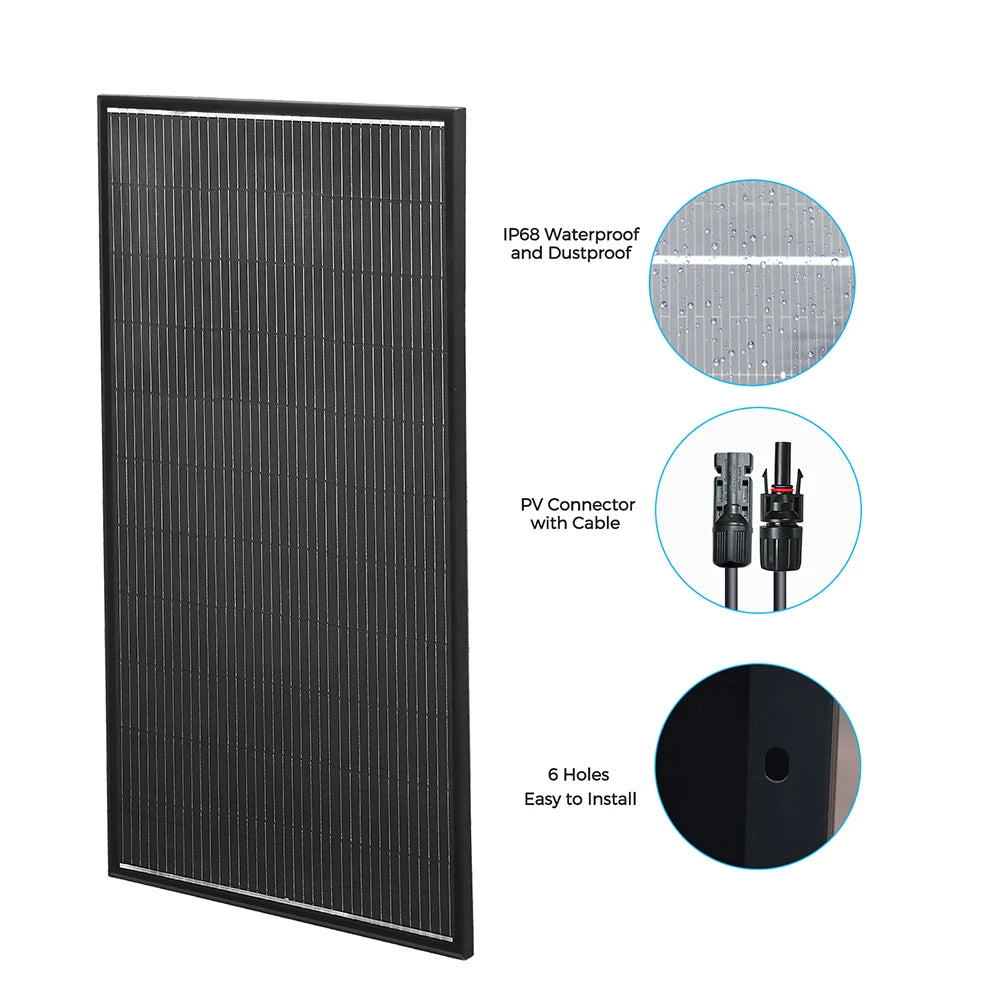 "Kit de Panneau Solaire 200w-400w 18v pour Camping, Chargeur de Batterie et Générateur Photovoltaïque, Équipement d'Energie Renouvelable"