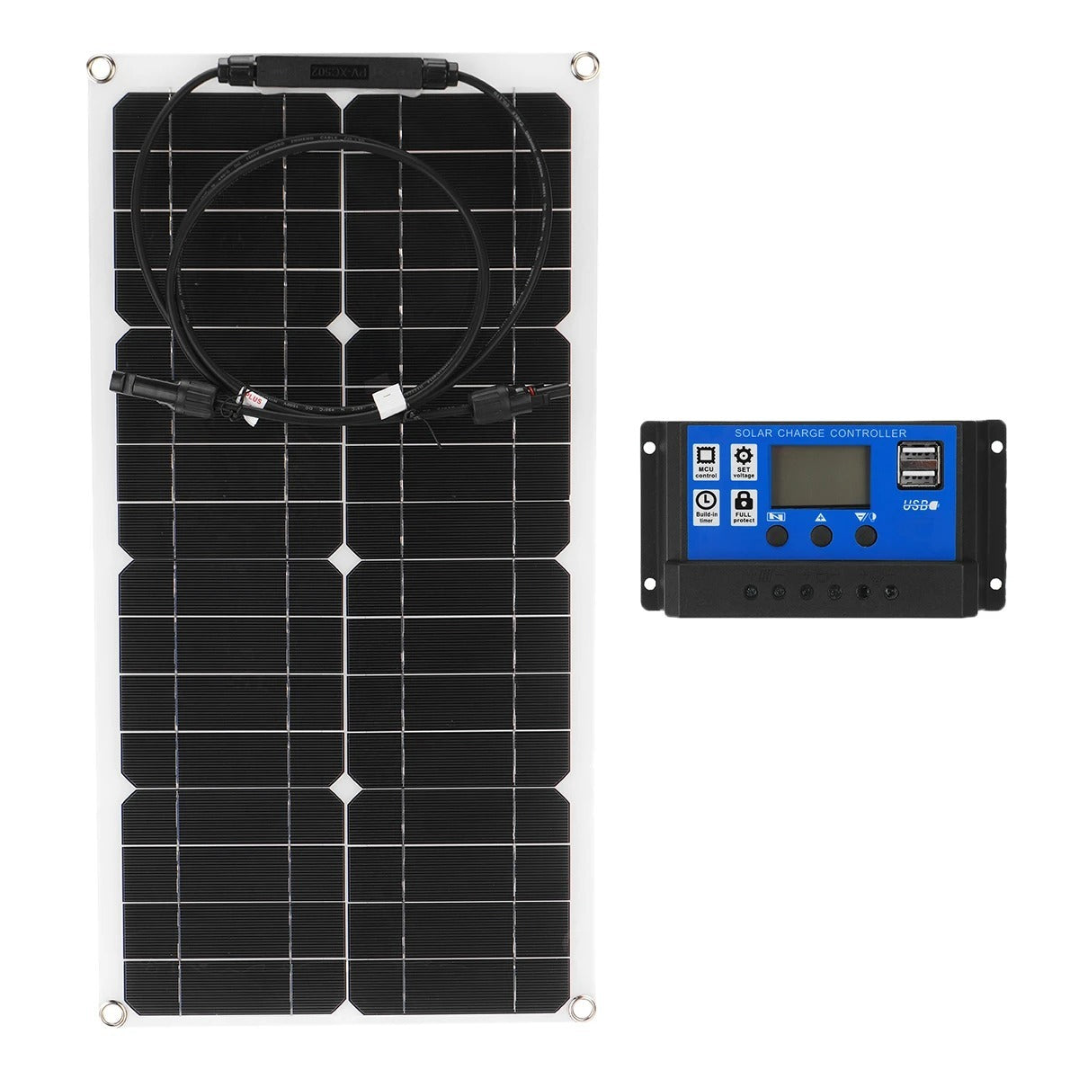 Kit Panneaux Solaires Flexibles 2x25W + Contrôleur 60A/100A – Recharge Batterie Nomade