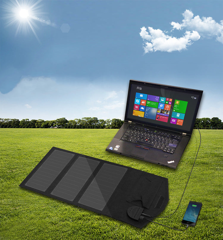 Panneau Solaire Pliable 21W – Chargeur USB & DC 18V pour Extérieur, Camping, Randonnée