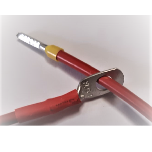 "Câble de Connexion Batterie-Régulateur 4mm2, 1 Cosse M8, Rouge - Idéal pour Installation Solaire, Voiture et Bateau"