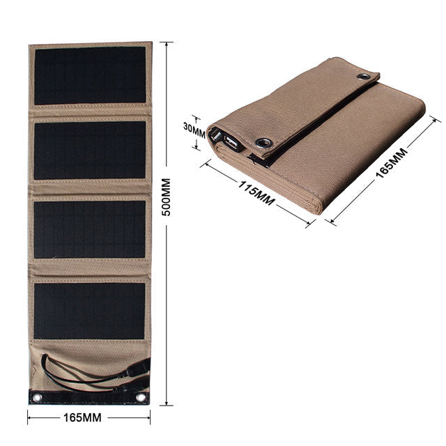 Panneau Solaire Étanche 7W – 5V – Portable pour Randonnée, Camping & Outdoor – Camouflage