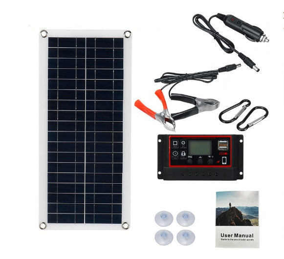 Kit Panneau Solaire 10W Portable avec Régulateur – Recharge Voiture & Batterie 12V / USB