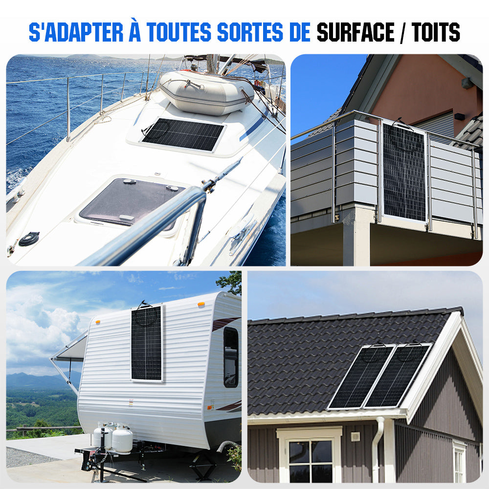Panneau Solaire Flexible - 100W - Usage Universel - 12V