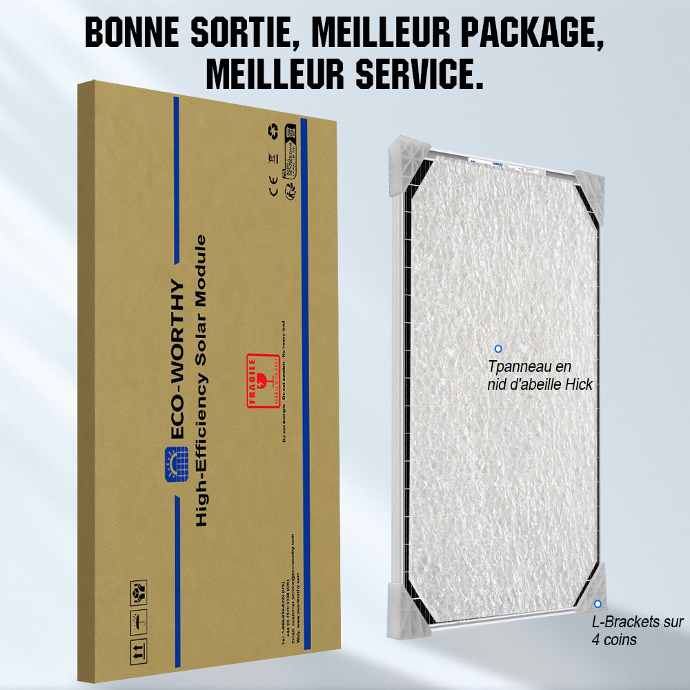 Panneau Solaire Bifacial - 195W - Monocristallin - 12V