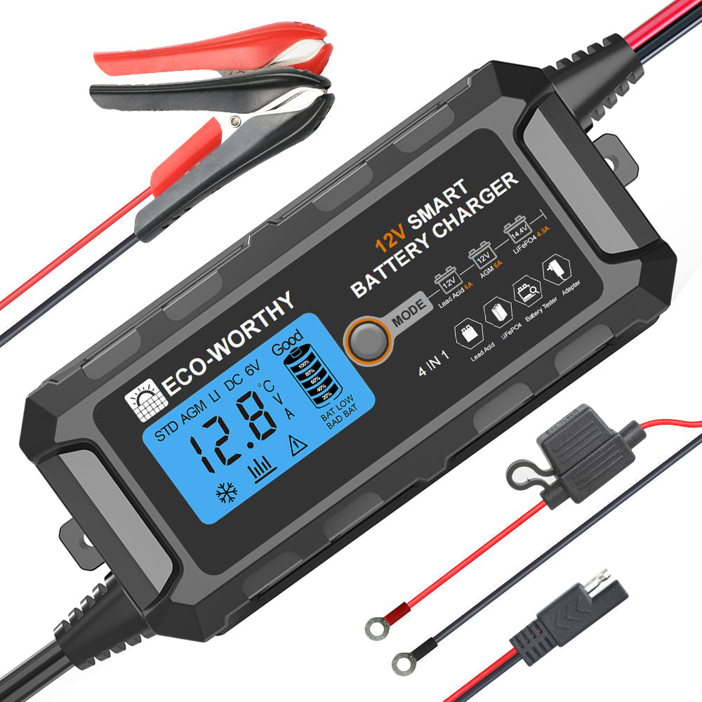 Chargeur de Batterie Intelligent - 5A & 10A - 12V - Pour Lithium LiFePO4