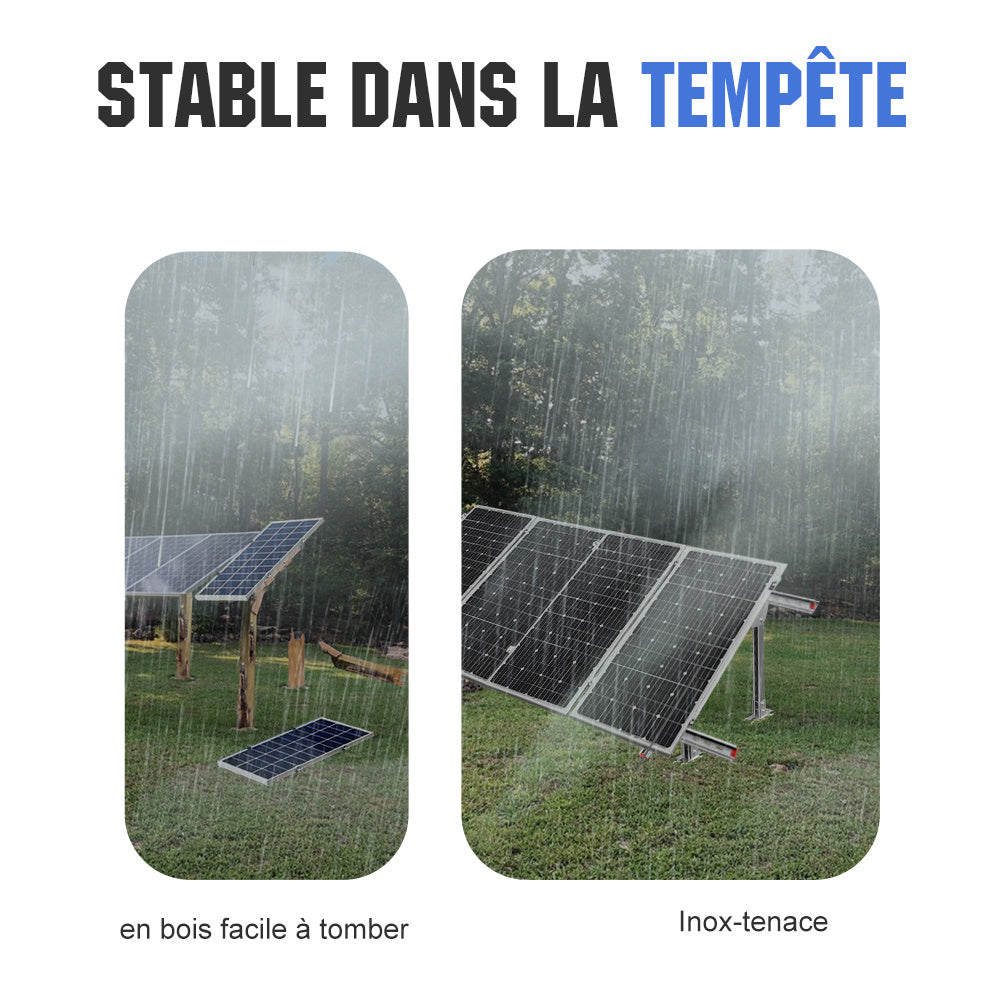 Supports Montage Panneaux Solaires – Réglables – 1 à 4 Panneaux