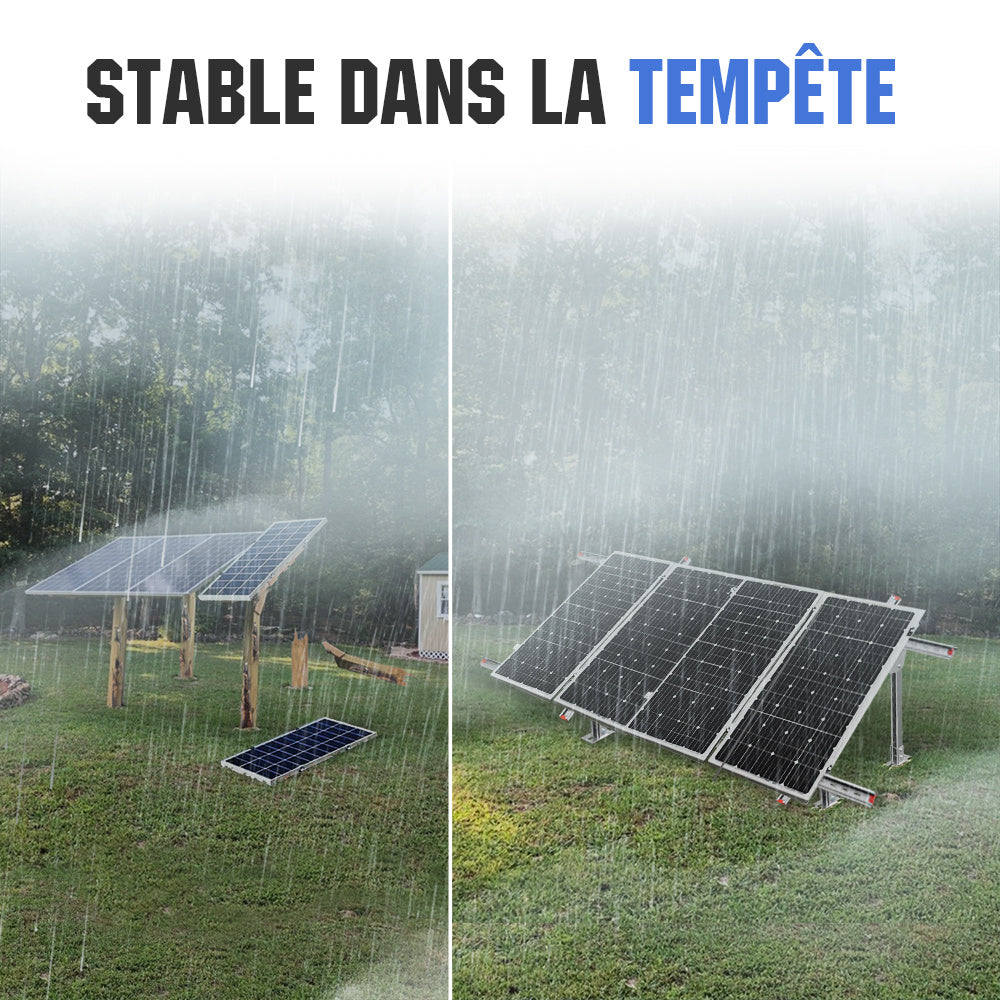 Supports Montage Panneaux Solaires – Réglables – 1 à 4 Panneaux